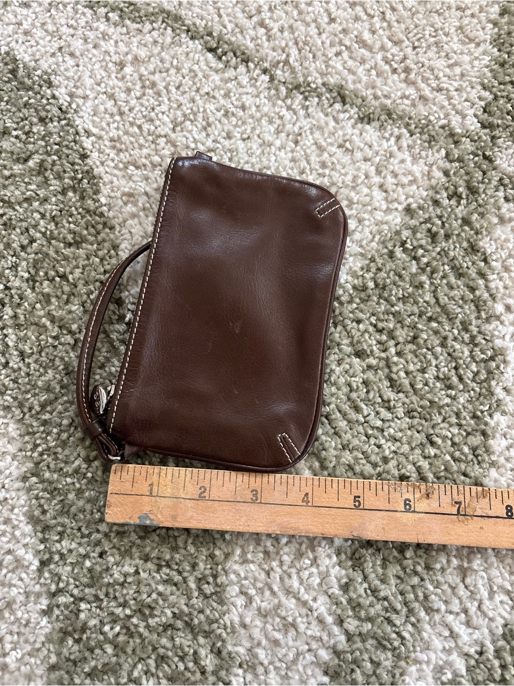 Chocolate Brown Leather Wristlet - Picture 9 of 9
